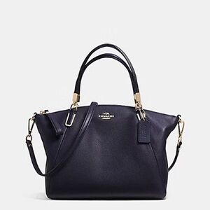 COACH KELSEY SMALL PEBBLE LEATHER SATCHEL - midnight